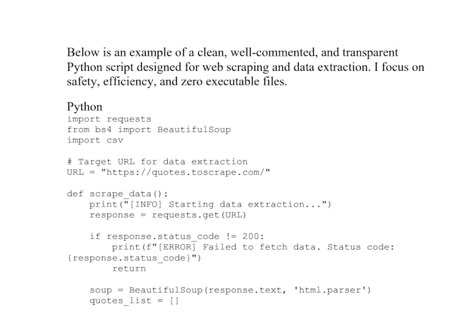 write a custom python script for automation and web scraping